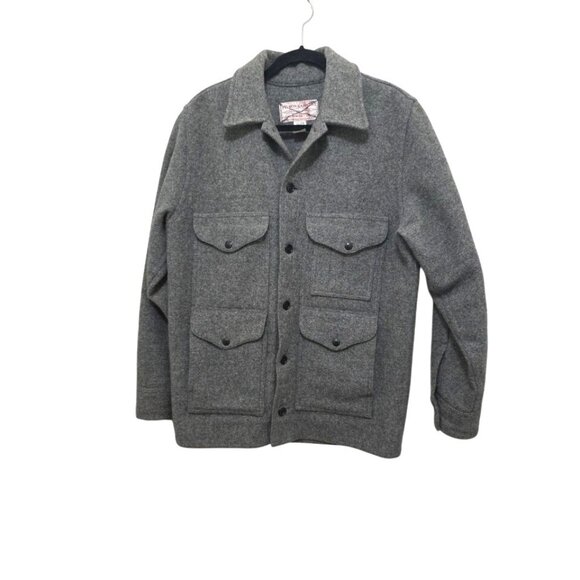 Filson Garment Men's Gray Button-Up100% Virgin Wool Fleece Jacket Size 38 - Picture 1 of 8
